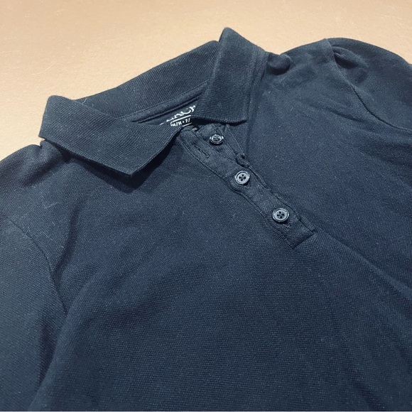 The Children’s Place Black Long Sleeve Polo Shirt Size Medium 7/8 - Picture 3 of 5